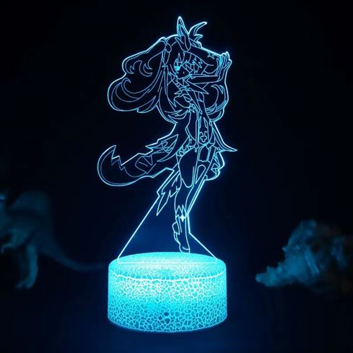 Lampe 3D Tactile Veilleuses Enfant MJ2051 Genshin Impact a 16 Couleurs avec Telecommande