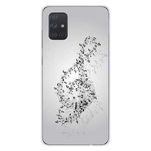 Coque en silicone imprimée compatible Samsung Galaxy A71 Valse des notes