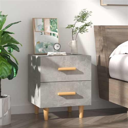 vidaXL - Table de chevet - Gris béton - 40x35x47,5 cm - Image 2