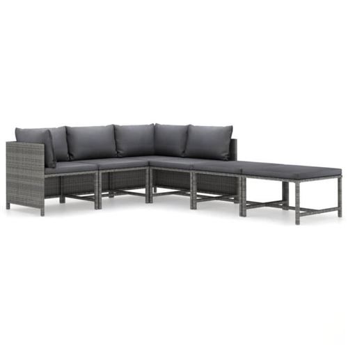 Non Communiqué Gris Salon De Jardin Modulable Vidaxl 6 Personnes Polyethylene 6 Pieces 60 X 60 Cm