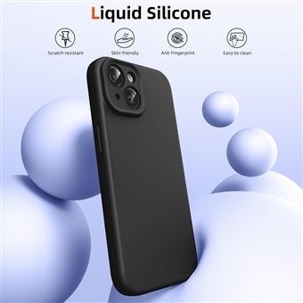 Coque Silicone Noir + Verre Trempe et Protection Camera Arriere Pour iPhone 13 Pro Max Little Boutik® - Coque et étui téléphone mobile - Achat & prix