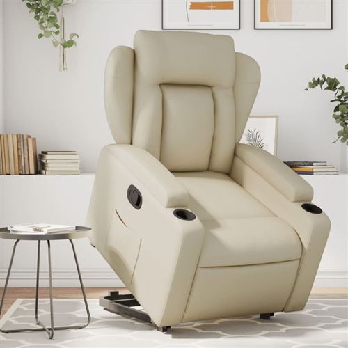 Non Communiqué Crème Fauteuil Inclinable Similicuir