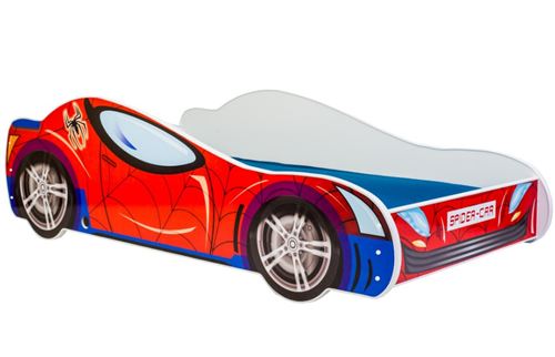 Non Communiqué Rouge Lit Simple Enfant Spider 140 Avec Matelas