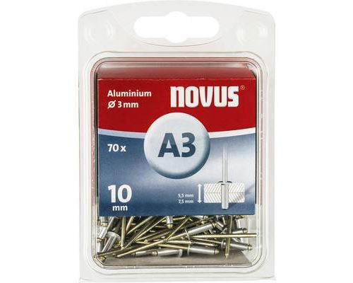 Novus 110057020 Rivet aveugle (Ø x L) 3 mm x 10 mm aluminium aluminium 70 pc(s)