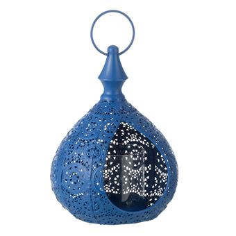 Photophore en Métal "Drop" 21cm Bleu - 1