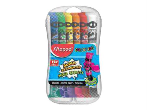 Maped Color'Peps - Peinture - peinture à tempera - couleurs assorties (pack de 12)
