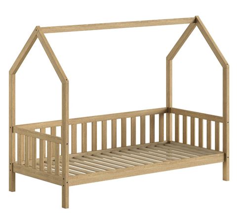 Lit cabane chêne massif 90x200 cm