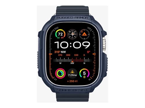  Spigen Rugged Armor - Coque pour Apple Watch Ultra 1/2 49 mm (bleu marine)