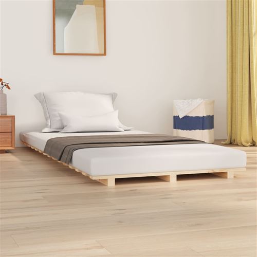 vidaXL Cadre de lit 90x190 cm Bois de pin massif