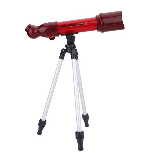 Télescope Lunette Astronomique avec Trépied Monoculaire pour Enfant Oculaire 40X 60X 80X Rouge