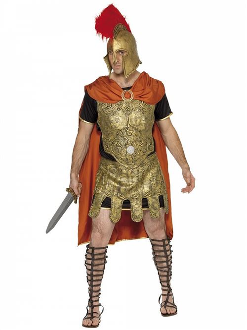 Costume Soldat Romain Avec Armure - Doré