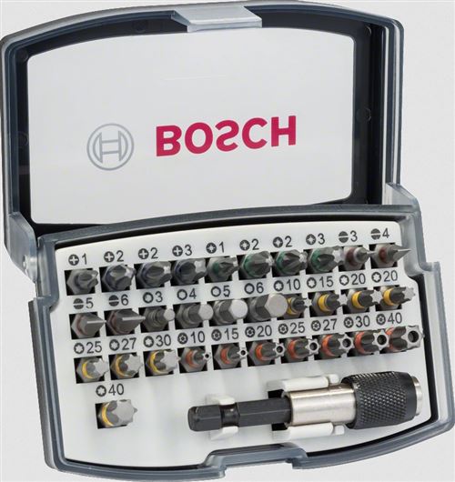Coffret Bosch 32 Pieces - Embouts De Vissage + Porte Embouts 1/4' - 2607017319