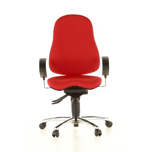Siège wellness / Siège de bureau SITNESS 10, tissu rouge, chromé