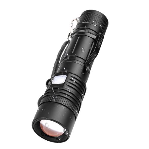 Randonnée XHP50 Torche Étanche pour Camping L'urgence Lampe Torche LED Rechargeable 5 Modes et Zoom Télescopique Lampe de Poche Ultra Puissante de 6000 Lumens avec Batterie 18650 