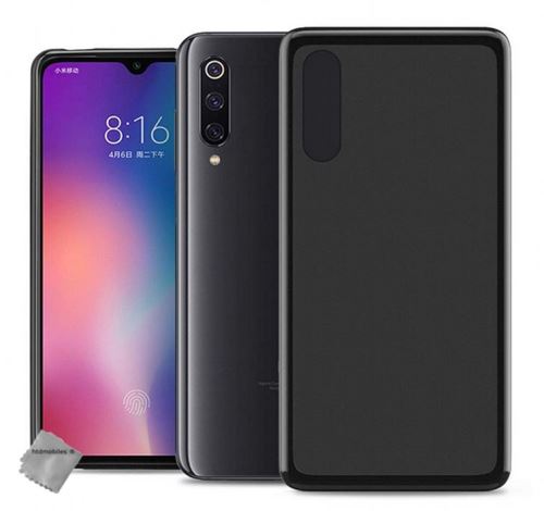 Housse etui coque pochette silicone gel fine pour Xiaomi Mi 9 avec film ecran - NOIR