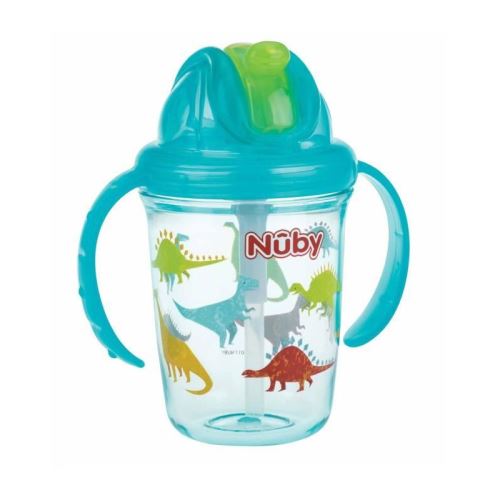 nuby gobelet flip-it en tritan avec anses - 240 ml - aqua - 12 mois +