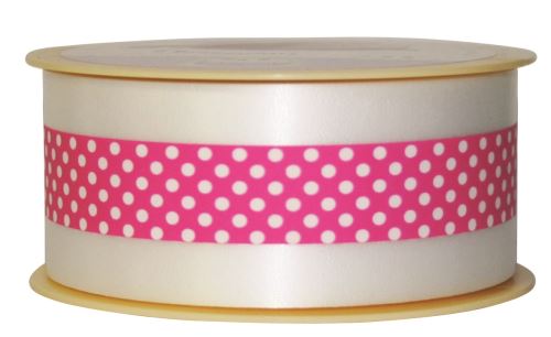 Ruban charlotte pois fuchsia