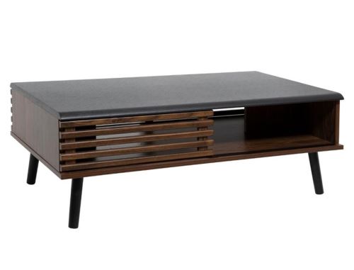 Table basse en bois coloris noyer en bois - L. 100 x l. 60 x H. 37 cm -PEGANE-