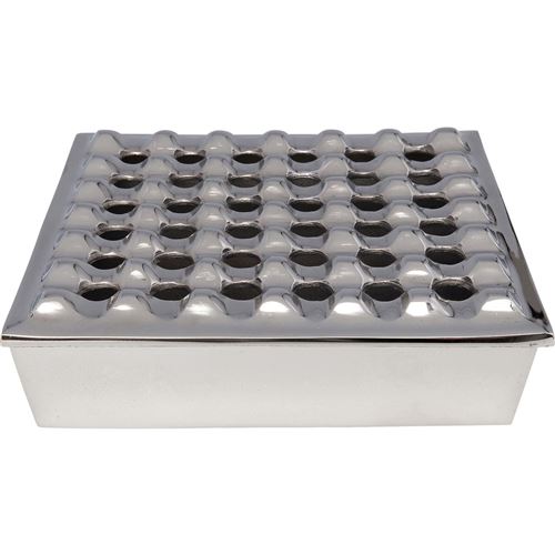Cendrier Soho carré argenté 25x25cm Kare Design