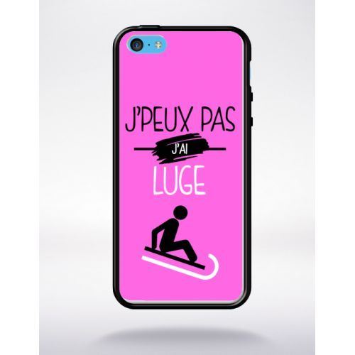 Coque j peux pas j ai luge 6 compatible apple iphone 5c bord noir silicone