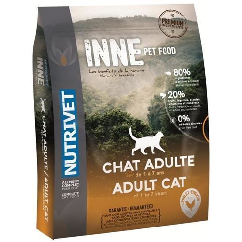 NUTRIVET Croquettes au poulet Inne - Pour chat adulte - 6 kg