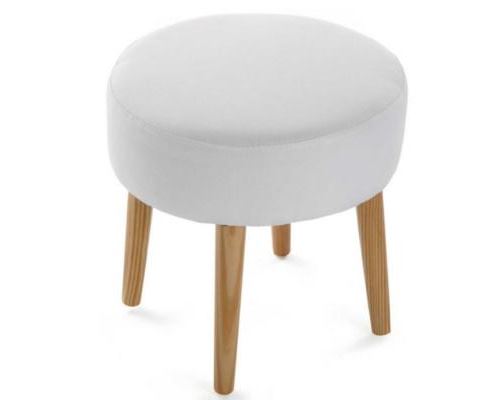 tabouret rond Blanc - Taille 35 x 35 x 35 cm