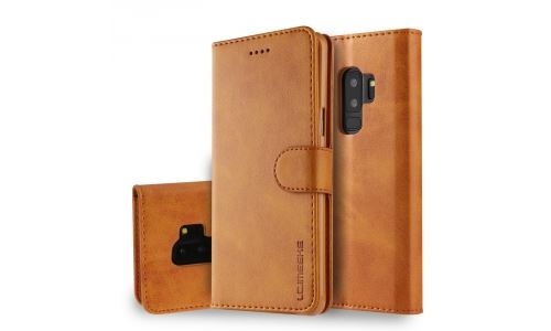 Etui type portefeuille pour Galaxy-S9+ camel gamme LC.IMEEKE