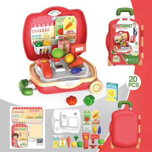 Supermarché 20 PCS Pour Les Enfants - Bagage Rouge