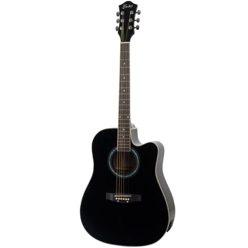 Fazley FE118CBK guitare folk électro-acoustique (noir)
