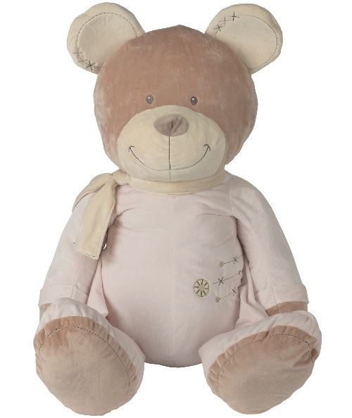 Peluche geante ours calin rose 1 metre - doudou nicotoy 100 cm - enfant - 1er age