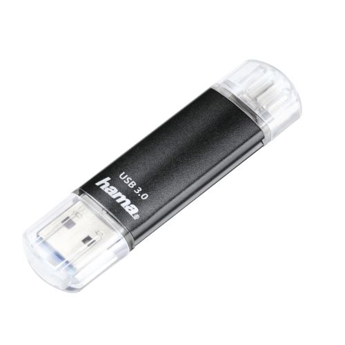 HAMA Cl&eacute; USB Laeta Twin, USB 3.0, 16 GB, 40 MB/s, noire, emballage fin