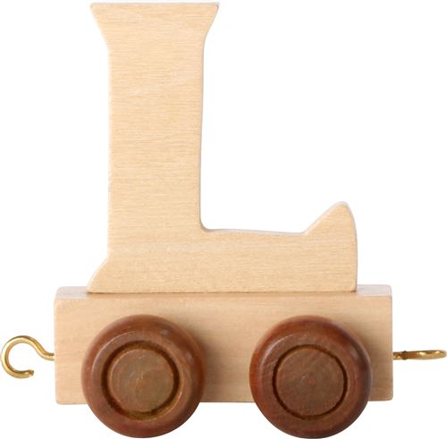 Small Foot chariot de train lettre L bois beige 5 x 3,5 x 6 cm