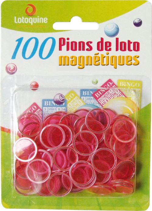 Loto - sachet de 100 pions magnétiques rose - accessoire - jeton - Loto  mémo et domino - Achat & prix