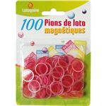 Kit Loto Bingo 3 En 1 – Trousse J’peux Pas J’ai Loto, Bâton Magnétique Rouge, 100 Pions Aimantés Transparents
