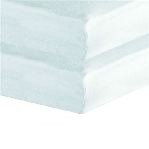 Trois Kilos Sept Set de 2 Draps Housses 70 x 140 cm Blanc/Blanc