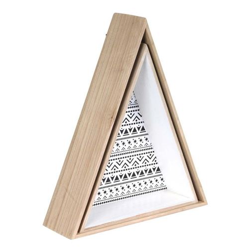 The Home Deco Factory - Etagère en triangle en bois Happy Life (Lot de 2)