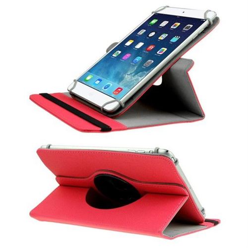 Yonis Rouge Housse De Tablette Tactile Protection Intégrale 7 Pouces Support 360° Cuir