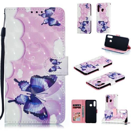 Etui en PU impression de motifs décor de points lumineux papillon colorisé pour votre Huawei P30 Lite