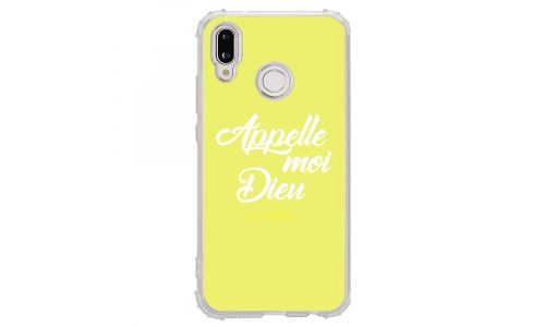 Coque souple pour Huawei P20 Lite avec impression Motifs Appelle moi Dieu jaune