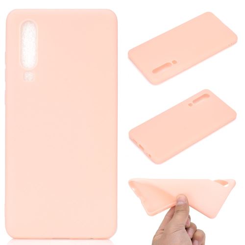 Coque en TPU couleur unie matte rose pour votre Huawei P30