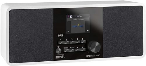 Imperial 22-232-00 DABMAN i200 Internet / DAB + radio (son stéréo, FM, WLAN, LAN, Aux-In, Line-Out, Sortie casque incl. Alimentation) blanc