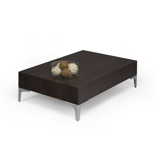Mobilifiver Table basse, Evolution 90 Chrome, Chêne foncé, 90 x 60 x 28 cm, Mélaminé/Acier Chromé, Made in Italy