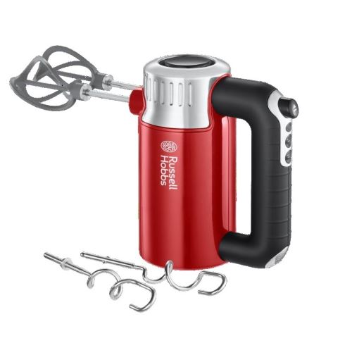 Russell hobbs retro batteur, réf 25200-56, 4 vitesses, poignée ergonomique, retrait facile, 2 fouets en hélice + 2 crochets pétr
