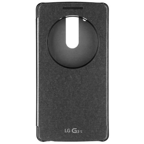 LG Quick Circle CCF-490G - Flip cover voor mobiele telefoon - zwart - voor LG G3 s D722, G3 s D724