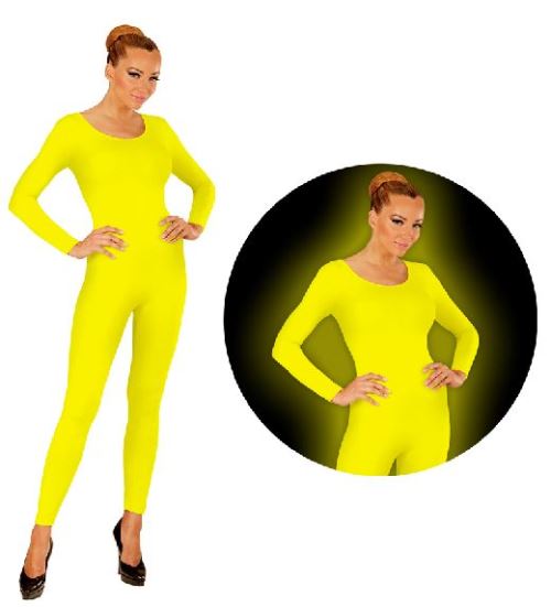 Justaucorps à manches longues jaune fluo - Taille M/L
