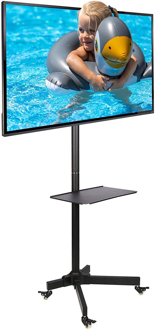 Ergosolid Falco-22 - Pied a roulettes réglable pour TV LCD LED 48cm -94cm (19-37) jusqu'a 20 kg Inclinaison Pivot