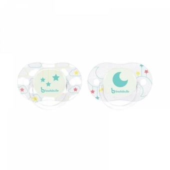 Sucettes réversibles et phosphorescentes 12-36 mois star moon - badabulle -  Sucette bébé - Achat & prix