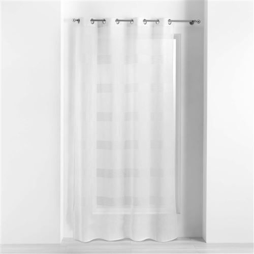 Voilage à oeillets 140 x 240 cm voile sable ajoure ajourela Blanc