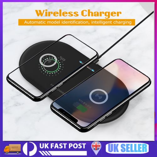Affichage LED de chargeur rapide sans fil double 20W compatible avec noir