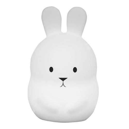 Veilleuse bébé lapin sans fil touch souple LED multicolore dimmable BUNNY H19cm